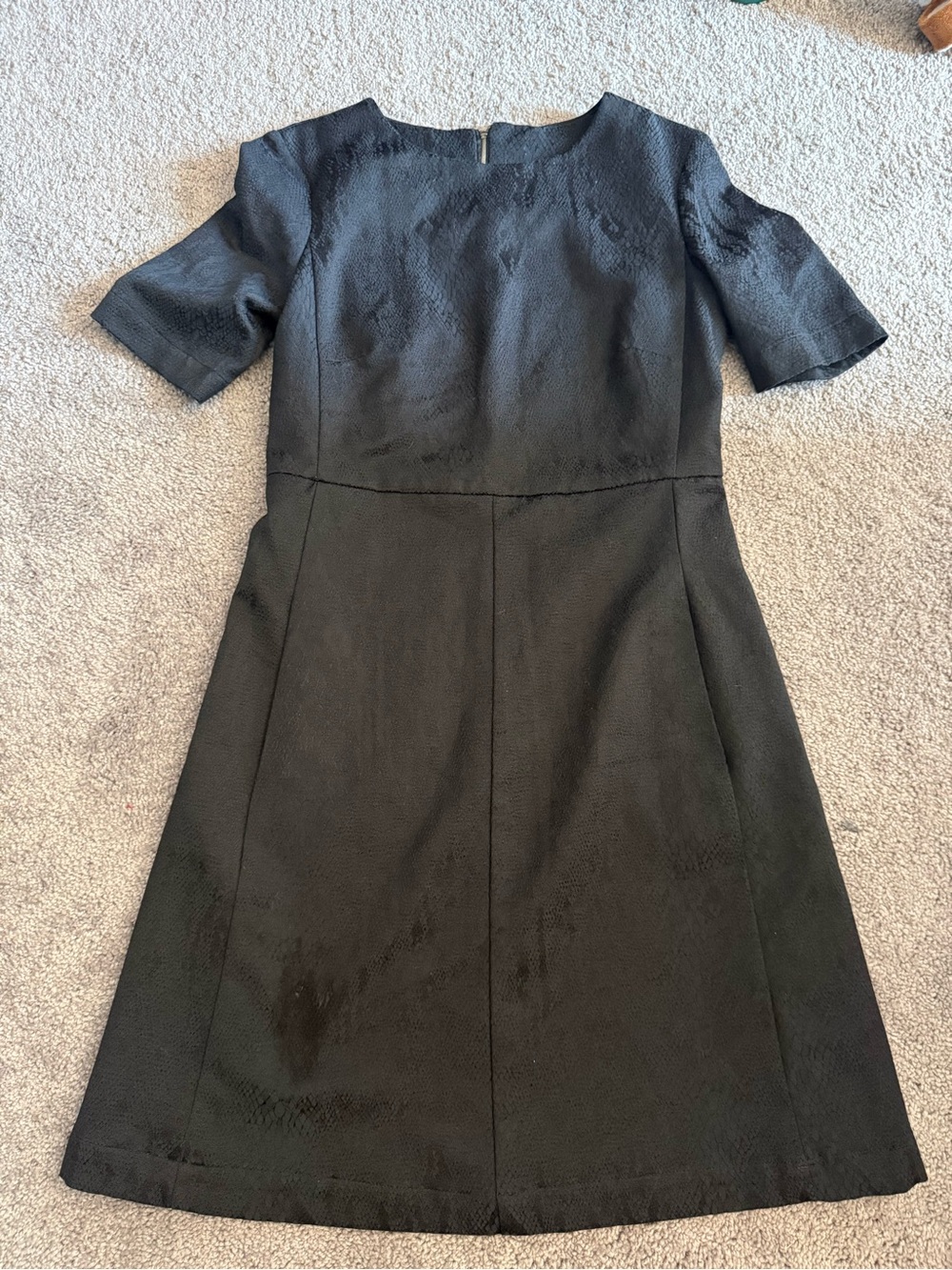 Mango Black Textured A-Line Midi Dress